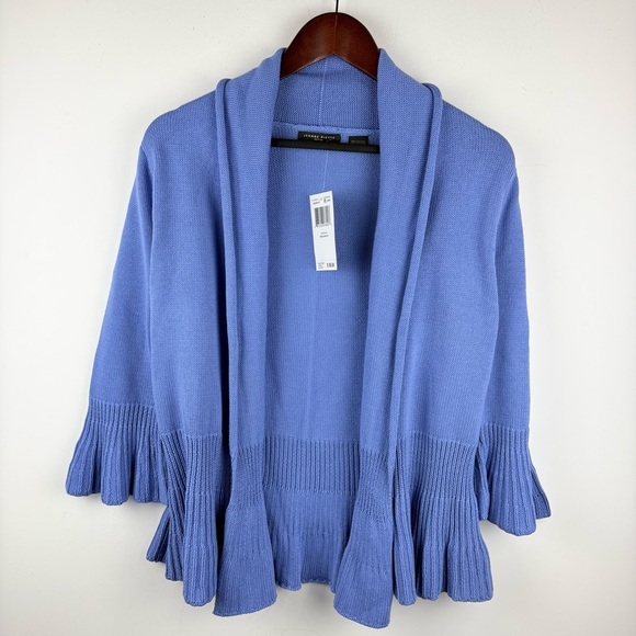 JEANNE PIERRE Sweaters - Women’s Vintage Open Cardigan Sweater Jacket Ruffle Bell Sleeves Small P NWT New